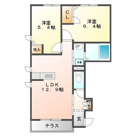 御着駅 徒歩25分 1階の物件間取画像